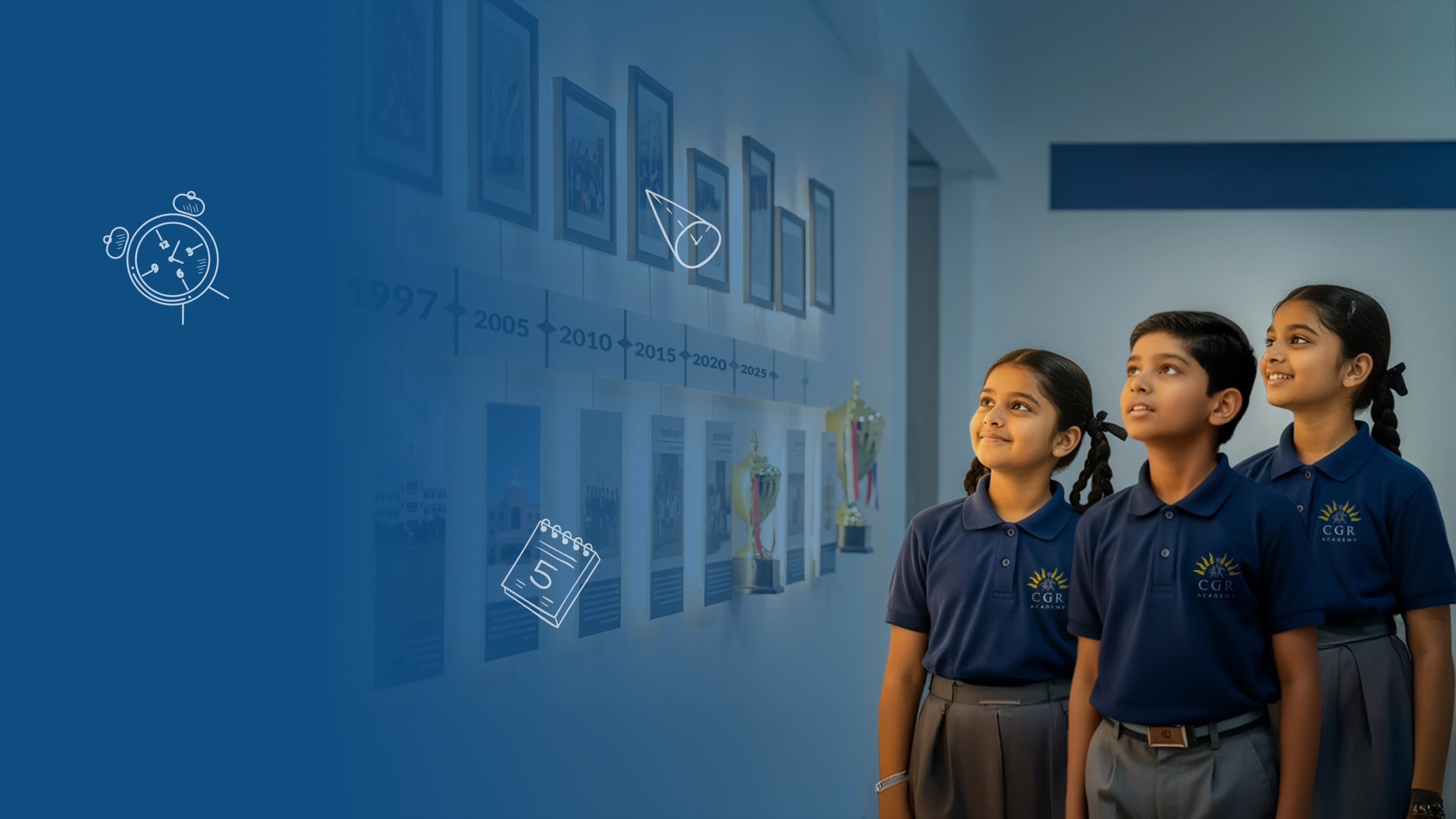 Aerial view of a modern school campus