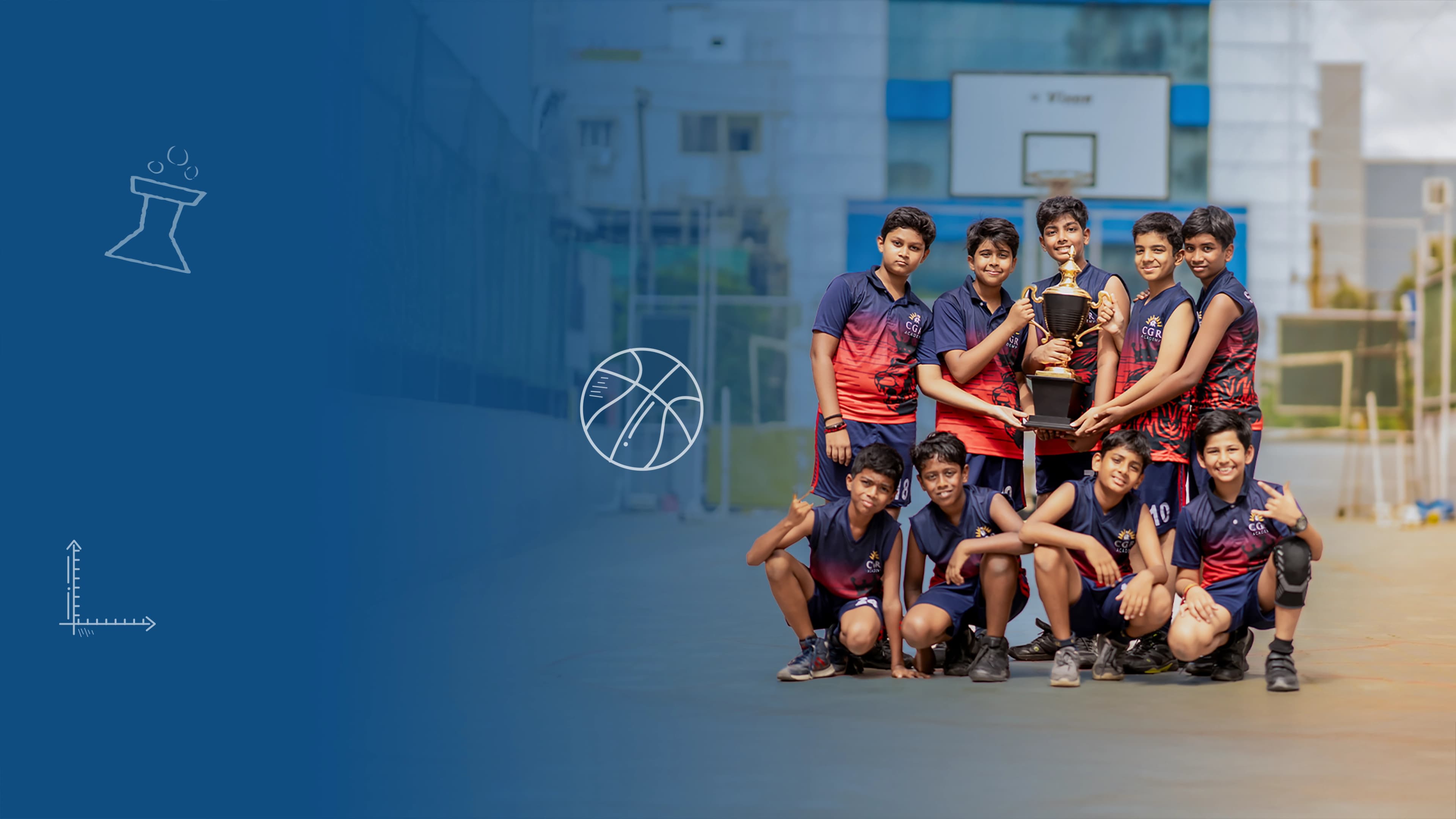 Aerial view of a modern school campus