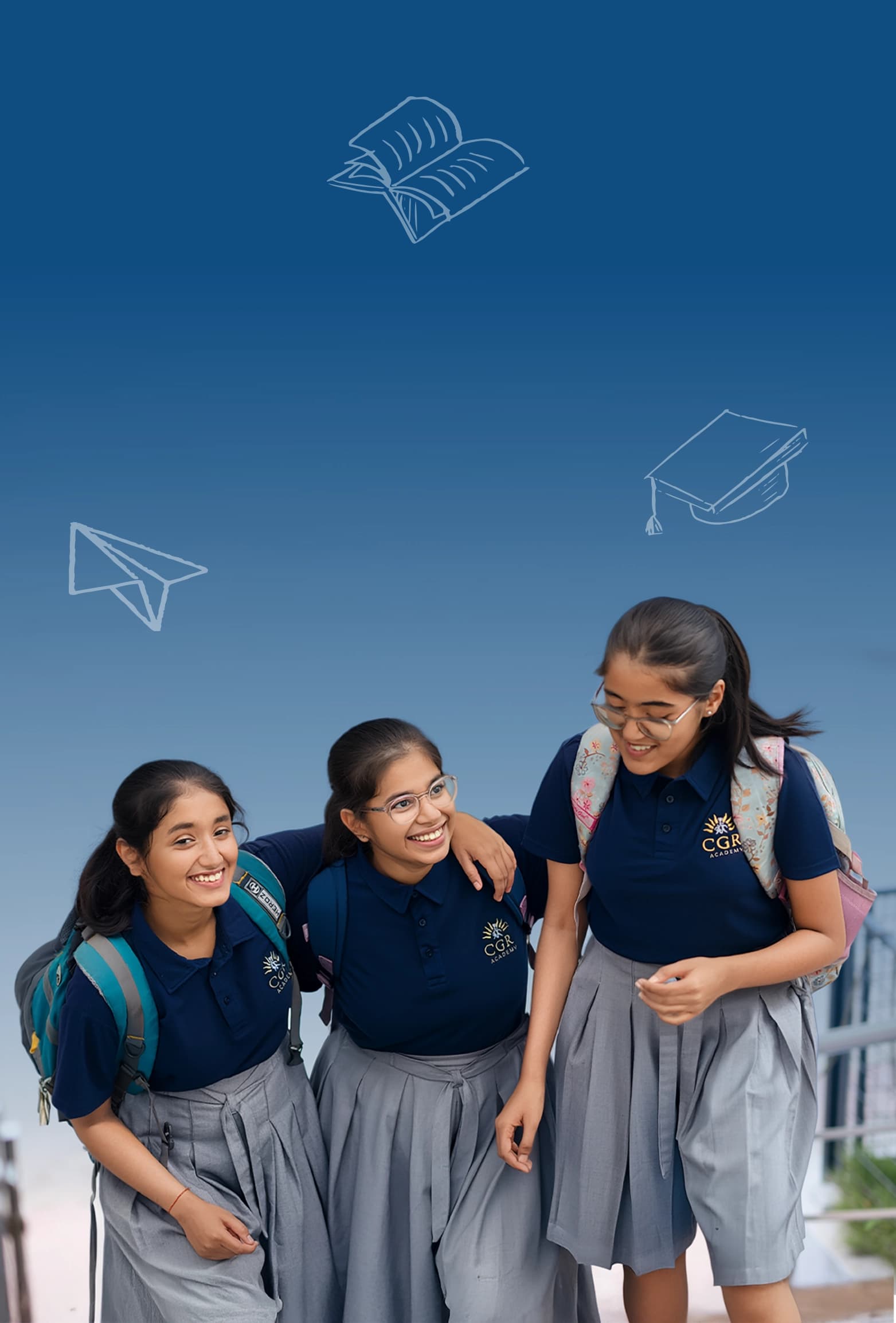 Aerial view of a modern school campus