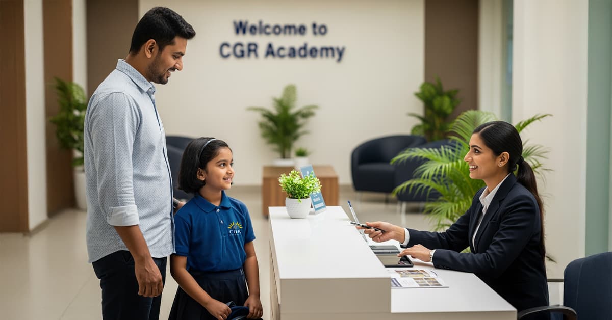 Parents and students during CGR Academy admission process